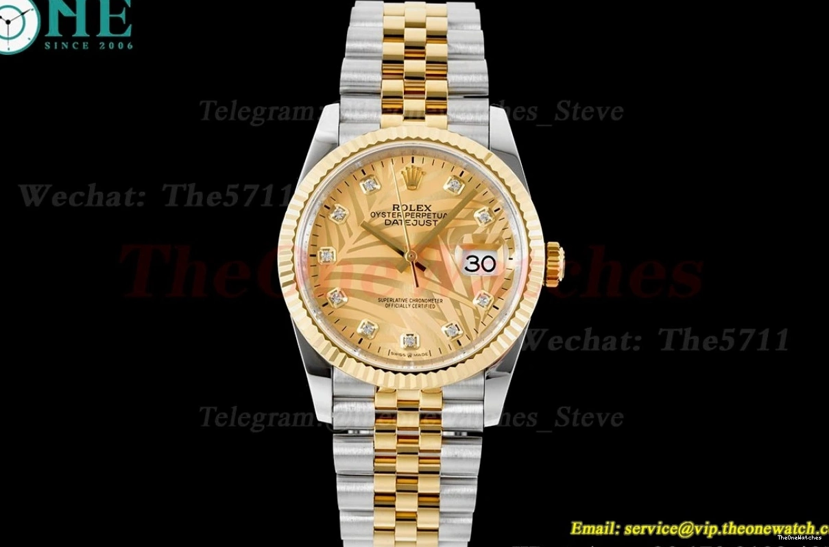 36mm YG Datejust VR3235 126233 Jub V2 Gold SS Textured JDF 0107